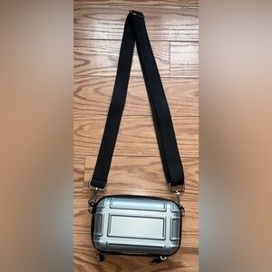 Zara Mini Rigid Minaudière Crossbody Bag Silver. BNWT